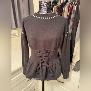 Buffalo David Bitton Black Studded Sweatshirt M